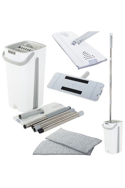 varioshop VarioShop® mop and bucket cleaning set, 5.7 liter capacity, includes 2 microfiber refills