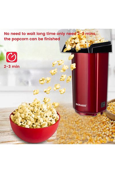 sonashi Popcorn Maker | Classic Style Machine makes Hot, Fresh, and Fat-Free popcorn anytime - On/Off Switch