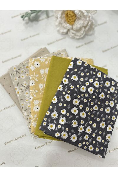goblenkanaviçe Cotton Fabric Set, Patterned Set 5 Pieces 50X110 cm