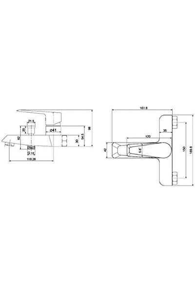 Mu Art Ahşap Mrt Nova Bathroom Faucet, Chrome Art 871301