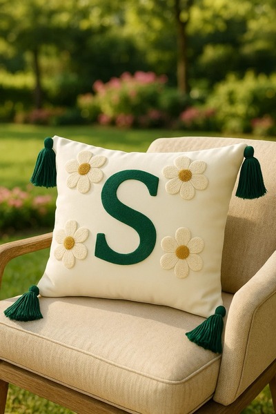 SAYMİNE لكمة رمي وسادة حافظة حرف S