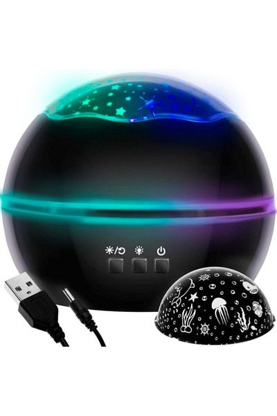 varioshop VarioShop® Children's Night Light, Star and Moon Projector / Marine Life, Ideal for Catfish