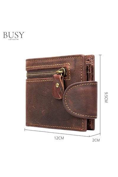 Busy Lady&Gentleman Walter men's wallet, genuine leather, multiple compartments, photo, ID card
