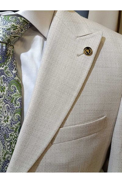 Ted Davıd Polyviscon Suit with Beige Vest