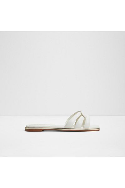Aldo Augustya - Women's Faux Leather White Flat Slippers