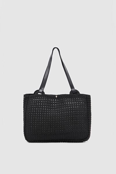 Shule Bags Geantă de umăr Fabri Big Size Macrame Neagră