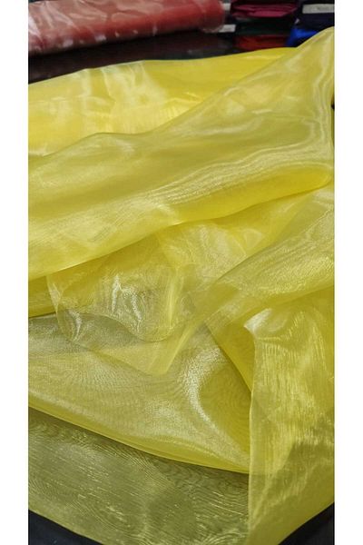 River Fabrics Janjanlı Organza Yellow