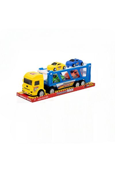 rexa Kids Plastic Super Trucks Toy with 4 Mini Car Toy Friction Power Truck with Small Cars (Multicolor)