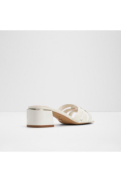Aldo Hanne - Women's Faux Leather White Block Heeled Slippers