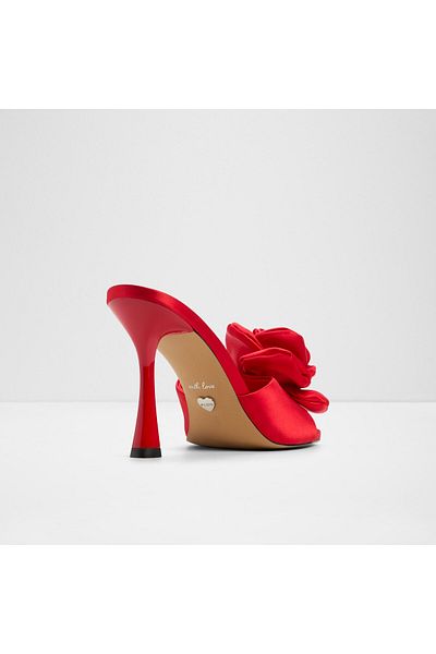 Aldo Redrose - Women's Textile Red Thin Heel Slip-On Heeled Slippers