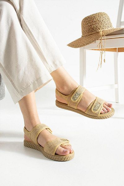 Oksit Lossa Straw Detailed Strappy Women's Sandals
