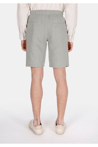 Colin's Regular Fit Mid Waist Plain Men's Linen Blend Green Shorts
