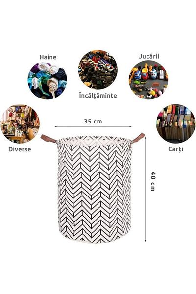 varioshop VarioShop® Storage Basket for Toys or Clothes, Capacity 45 L, Size XL, Foldable, Handles for storage