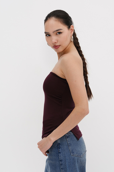 Addax Strapless Gathered Blouse B309-D7