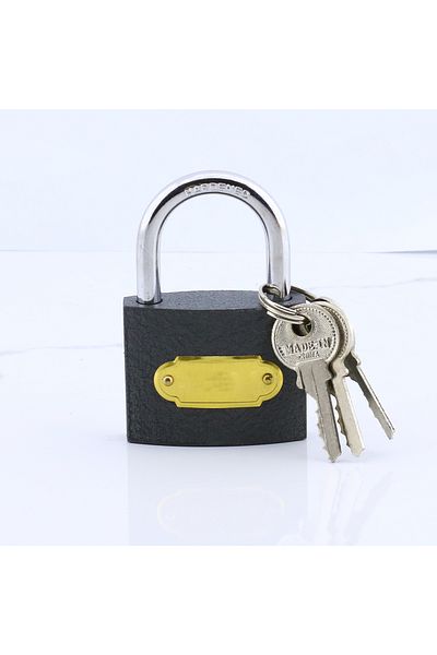 NZB Padlock 38 mm 3 Key Ring Workplace Door Crate Box Lock Gray Color Tosba Lock
