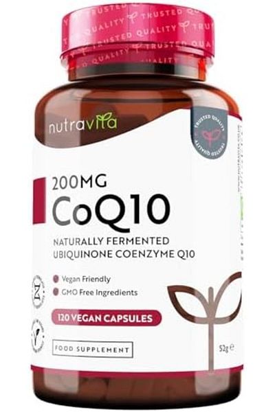 NutriVita CoQ10 200mg - 120 Vegan Capsules of High Strength Co Enzyme Q10 (4 Months Supply)