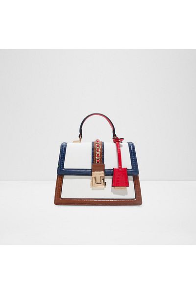 Aldo MARTISSA - Γυναικεία τσάντα από συνθετικό δέρμα Navy Blue με κλειδαριά μεσαίου μήκους με επάνω λαβή