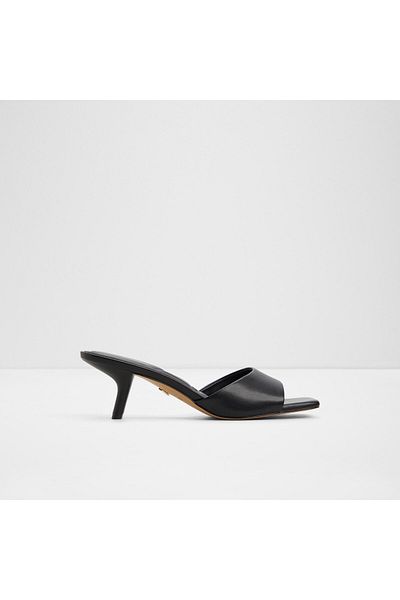 Aldo ENCHANTING - Papuci de damă din piele artificială neagră cu toc subțire fără șireturi