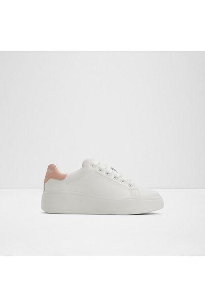 Aldo HALERENNA - Pantofi de damă din piele naturală, alb deschis, cu șireturi, cu design modern