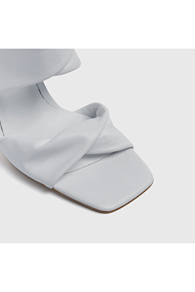 Aldo Haslev-tr - Papuci de damă cu toc alb din piele naturală