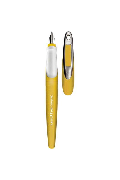 Herlitz My.Pen pen, M nib, mustard yellow/white - blister