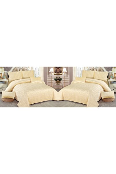 CHIRASO CHIRASO Velvet Duvet Cover Set, 5 Pieces, Duvet Cover 220 x 240 cm, 4 Pillowcases, light yellow