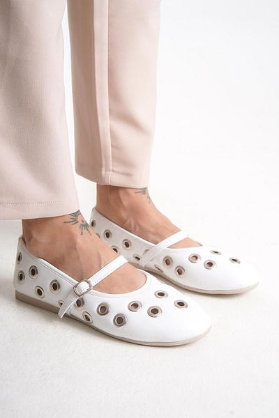 Bak Store Balerini de vară pentru femei, cu detalii albe, ușoare, confortabile, elegante, pantofi de zi cu zi pentru birou