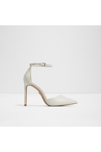 Aldo Derperla - Women's Genuine Leather White-Ecru Thin Heel High Heel Shoes