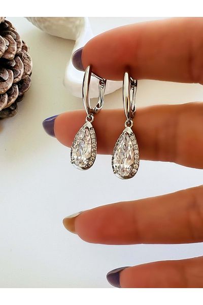 ACAR TAKI Xuping Dangle Drop Stone Earring-Silver Acr4612