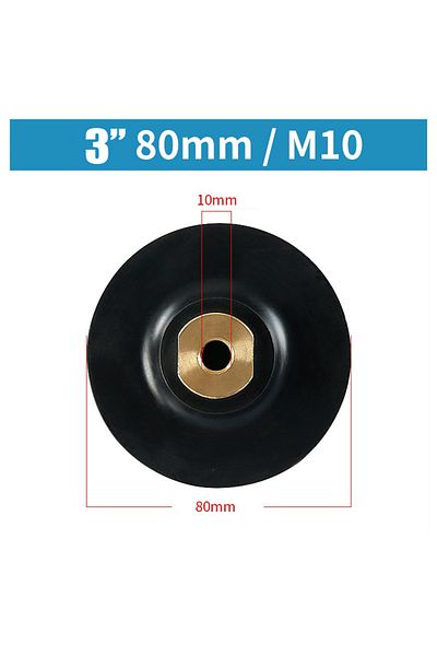 Choice 3inch M10 Rubber Backing Pad Polishing Grinding Disc Holder For Angle Grinder M10 M14 Rubber Polishi