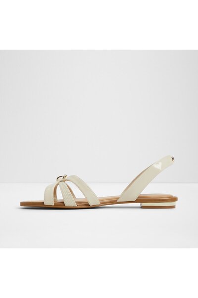 Aldo Marassıta - Women's Faux Leather Other White Laceless Flat Sandals
