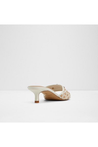 Aldo Coteazur - Women's Faux Leather Ecru Tiny Heel Laceless Heeled Sandals