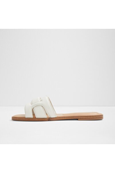 Aldo Elenaa - Kadın Hakiki Deri Beyaz-ekru Düz Terlik