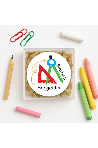 reprodesign 4 Cm 24 Pieces Welcome to Your Class Printed Adhesive Sticker - Model 1