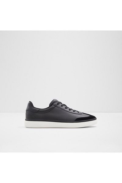 Aldo Lido - Men's Faux Leather Black Flat Lace-Up Modern Design Sports Shoes