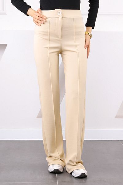 İmajButik Παντελόνι Beige Grass Lycra Flare Leg