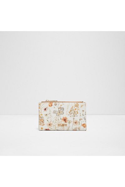 Aldo Mereclya - Women's Faux Leather Floral Pattern Top Zipper Wallet