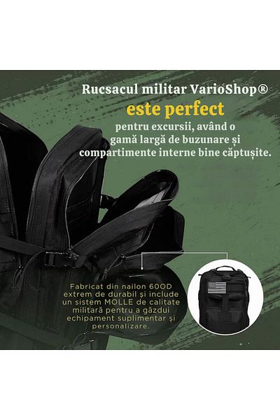 varioshop VarioShop® waterproof military backpack, 5 compartments, quick release system, full adjustment