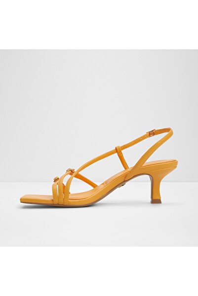 Aldo Harlie - Women's Faux Leather Medium Orange Thin Heeled Sandals
