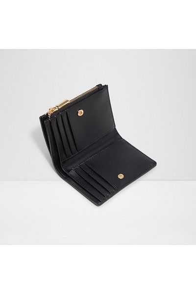 Aldo Elobrendra - Women's Faux Leather Black Top Zipper Closure Wallet