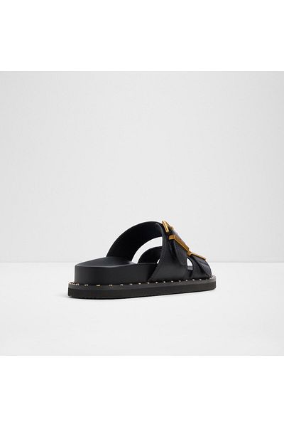 Aldo Elyna - Women's Genuine Leather Black Flat Flat Slippers