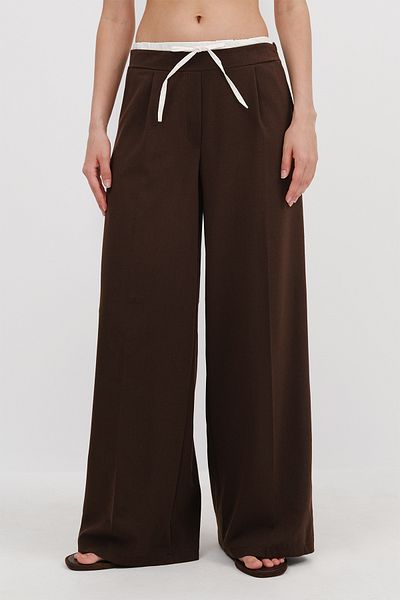 Addax Wide Leg Trousers with Waist Detail Pn2417-C12