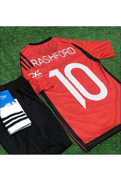MONTENERO Manchester/Unitedd 2023/24 New Season Marcus Rashford Home Kids Jersey Set of 3