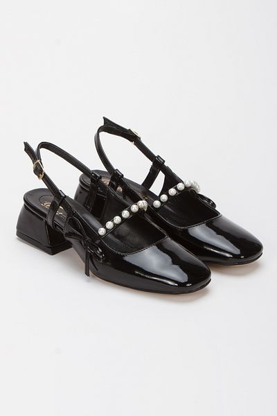 Best Group Pearl and Stone Short Heeled Women's Shoes