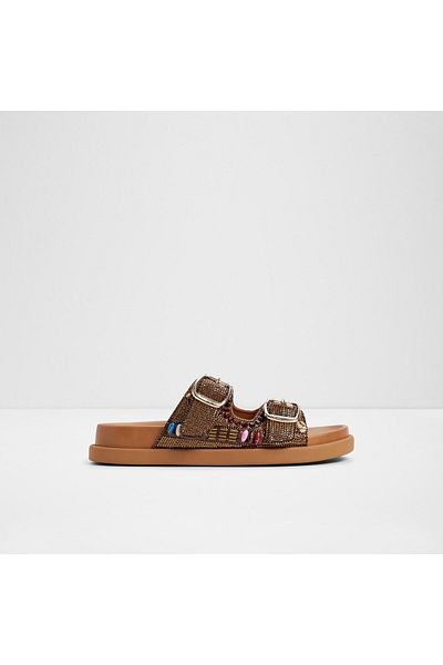 Aldo Bohochic - Women's Faux Leather Light Brown Flat Anatomical Slippers