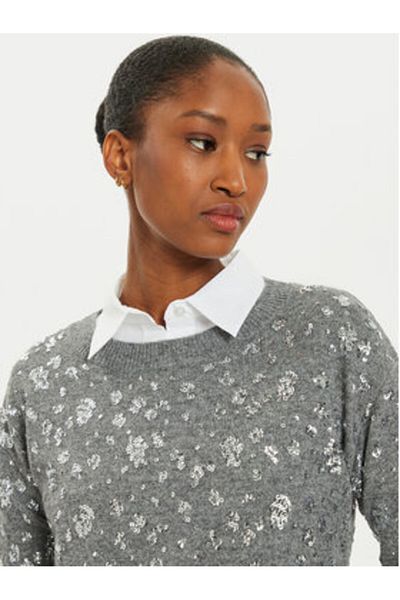 Oui Women's Sweater 89197 1240107 Gray