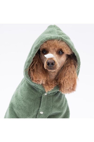 Pawstar Green Pattaya Bathrobe Dog Bathrobe-Dog Drying Towel- Cat Dog Outfit