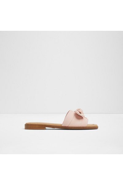 Aldo Lavinia - Women's Genuine Leather Light Pink Flat Laceless Flat Slippers