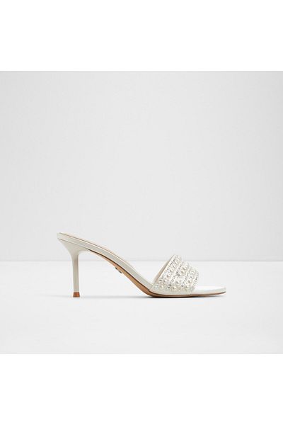 Aldo Eternally - Women's Textile White Thin Heeled Slippers