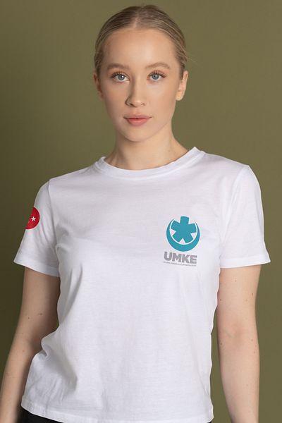 Pratik Medikal White Umke Crew Neck T-Shirt Unisex